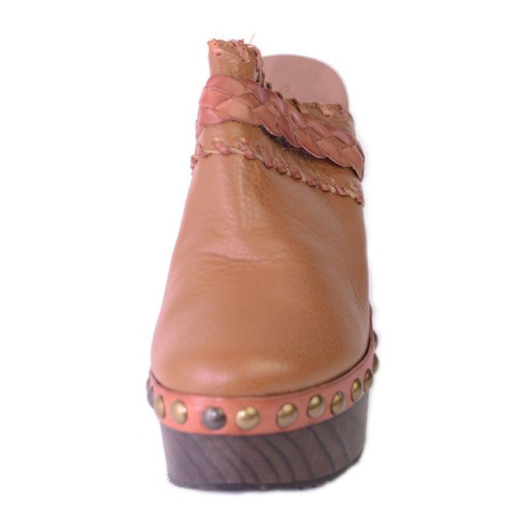 US 10.5 Sixtyseven Beth Mules Doll Brandy Leather - Picture 2 of 4